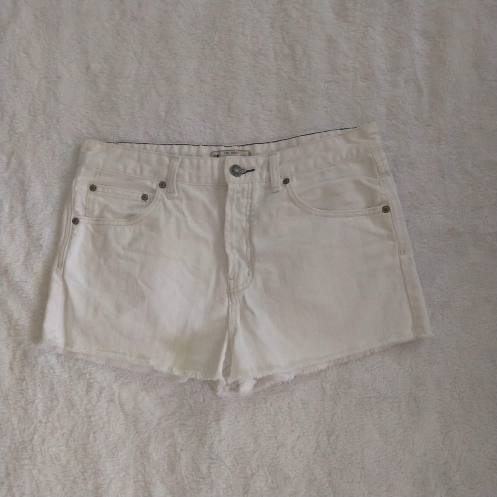 Free People High rise Button Fly Denim Shorts